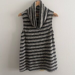 Dolan Left Coast Collection Sleeveless Cowl Neck Striped Knit Sweater Tank L